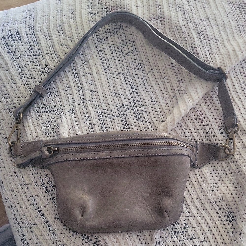 Elegant Taupe Leather Mini Bag